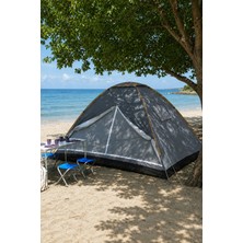 Binbirreyon 7 Kişilik Çadır Dev Boy Kamp Çadırı 3 Mevsim 3 Pencereli 320X240CM Gri Renk HB041-2