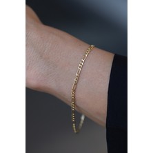 Yenigün Kuyumculuk 14 Ayar Altın 3 mm Figaro Model Bileklik ZBM051