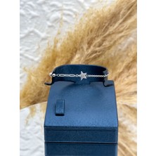 Livora Jewelry 925 Ayar Gümüş Zirkon Taşlı Yıldız Spor Kadın Bileklik