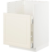 IKEA Modern Beyaz Eviye Dolabı 60X60 cm Iskandinav Tarzı Depolamalı Mutfak Dolabı - Ergonomik Sağlam Yapı Ahşap