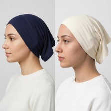 Flora Tekstil Önü Dikişsiz Hazır Pratik Geçmeli Düz Boru Bone