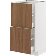 IKEA Modern Kahverengi Çekmeceli Alt Dolap 60X60 cm Iskandinav Tarzı Depolamalı Mutfak Dolabı - Ergonomik Sağlam Yapı Ahşap