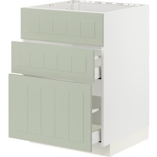 IKEA Modern Yeşil Eviye Dolabı 60X60 cm Iskandinav Tarzı Depolamalı Mutfak Dolabı - Ergonomik Sağlam Yapı Ahşap