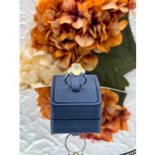 Livora Jewelry 925 Ayar Gümüş Oval Kesim Sitrin Taşlı Renkli Yanları Kadın Yüzük