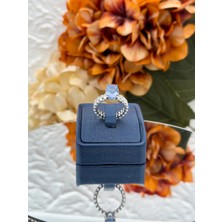 Livora Jewelry 925 Ayar Gümüş Oval Kesim Topaz Taşlı Tamtur Tektaş Renkli Kadın Yüzük