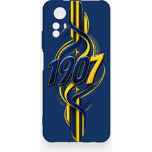 Vip Case Redmi Note 12S Uyumlu Sarı Lacivert Sarmaşık Desenli Silikon Kılıf