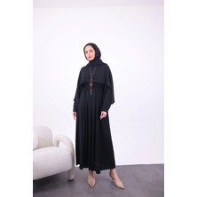 Afili Butik Kolye Detayli Beli Lastikli Elbise