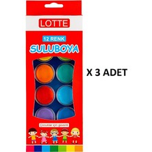 Bigpoint Lotte Suluboya 12 Renk - Büyük Boy x 3 Adet
