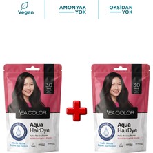 Sea Color 2'li Aqua Hair Dye Suyla Aktifleşen Toz Saç Boyası 3.0 Koyu Kahve
