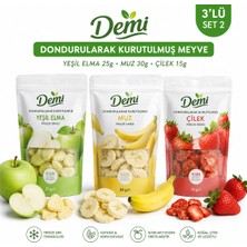 Dondurularak Kurutulmuş Meyve 3'lü Set 2 (Yeşil Elma 25G, Muz 30G, Çilek 15G)