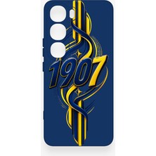 Vip Case Vivo V40 Lite 5g Uyumlu Sarı Lacivert Sarmaşık Desenli Silikon Kılıf