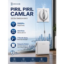 Ecovacs Taşınabilir Çok Işlevli Istasyonlu Cam Silme Robotu, 5.500 Pa Tutunma, Akıllı Rota Planlama, 12 Aşamalı Güvenlik ve Uygulama Kontrolü