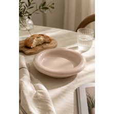 Beige & Stone Parlak Bej Donut Seramik Yemek Tabağı – 21,5 cm