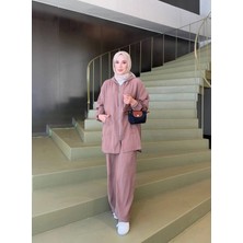 Afili Butik %100 Modal Kumaş Fermuarlı Kapüşonlu Ikili Takım - Rahat ve Şık Tasarım