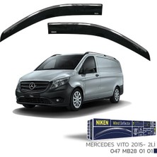 Mercedes Vito 2015+ Kromlu Cam Rüzgarlığı Ön - 2 Parça Flexiglas Füme Niken NKN-047MB280101