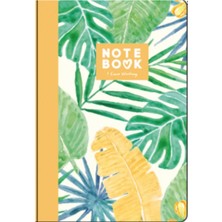 Be Online Natural Collection Tropical Leaves Sert Kapak 14X21 Çizgisiz Defter Natural-04-Blk