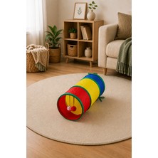 Arbolos Çıngıraklı Kedi Oyun Tüneli Katlanabilir Renkli Tünel 45×25 cm