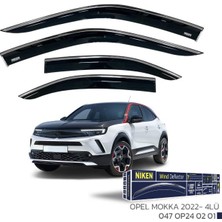 Opel Mokka 2022+  Kromlu Cam Rüzgarlığı Ön - Arka 4 Parça Flexiglas Füme Niken NKN-047OP240201