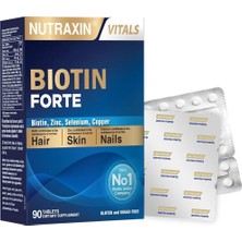 Nutraxin Biotin Forte 60 Tablet Takviye Edici Gıda Biotin, Çinko, Selenyum ve Bakır İçerir