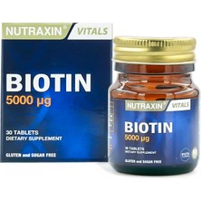 Nutraxin Biotin 5000 mcg 30 Tablet | Yüksek Potens B7 Vitamini