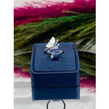 Livora Jewelry 925 Ayar Gümüş Sedef Taşlı Spor Popüler Özel Tasarım Kadın Yüzük