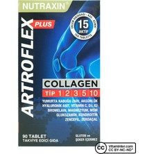 Nutraxin Artroflex Plus Collagen Tip 1 2 3 5 10 90 Tbl Magnezyum Bromelain Yumurta Kabuğu Glukozamin Msm