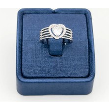 Livora Jewelry 925 Ayar Gümüş Zirkon Taşlı Kalp Kadın Yüzük