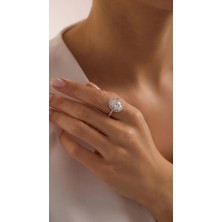 Livora Jewelry 925 Ayar Gümüş Zirkon Taşlı Oval Kadın Yüzük