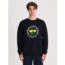 Fenerbahçe Sarı Lacivert Tribün Tramlı Logo Erkek Sweatshirt