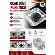 Doori 10 Adet Ocak Gözü Koruyucu Alüminyum Folyo Ocak Altlığı Yağ Kir Sıçrama Önleyici Ocak Koruma