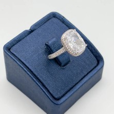 Livora Jewelry 925 Ayar Gümüş Baget Kesim Zirkon Taşlı Tamtur Kadın Yüzük