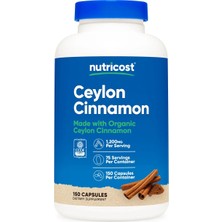 Nutricost Organic Ceylon Cinnamon 1200 Mg 240 Kapsül - Organik Seylon Tarçını Takviye Edici Gıda