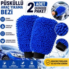 Caraks Oto Yıkama Eldiveni Püsküllü Model Mikrofiber Temizleme Oto Bakım ve Yıkama Eldiveni 2 Adet