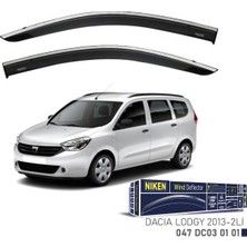 Dacia Lodgy 2012+  Kromlu Cam Rüzgarlığı Ön - 2 Parça Plexiglas Füme Niken 047DC030101