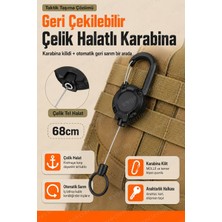 Evgereçlerim Çelik Halatlı Anahtarlık Karabina Kancalı Çok Amaçlı Anahtar Tutucu