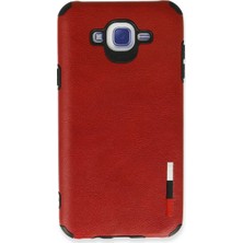 Samsung Galaxy J7 Kılıf Loop Deri Silikon - Kırmızı