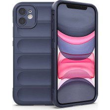 iPhone 11 Kılıf Kamera Korumalı Esnek Silikon Parmak Şeritli Wolf Dizayn