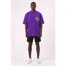 Blow Up Günlük Spor Tişört Running  Mor Oversize 142333