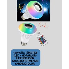 Bluetooth Hoparlörlü LED Ampul – 12W Enerji Tasarruflu