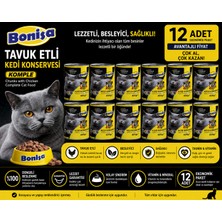 Bonisa Tavuk Etli Kedi Konservesi 400 G 12 Adet Ekonomik Paket