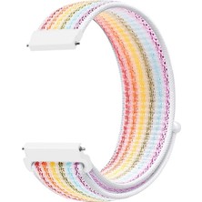 Caseonn Honor Watch Gs Pro Kordon Hasır Kumaş Nylon Kayış Pride Beyaz