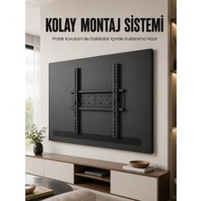 50-95 Inç Sabit Tv Duvar Askı Aparatı Güçlü Çelik Gövde Kolay Montaj Geniş Vesa Uyumlu