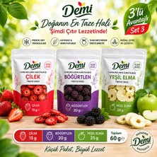 Dondurularak Kurutulmuş Meyve 3'lü Set 3 (Çilek 15G, Böğürtlen 20G, Yeşil Elma 25G)