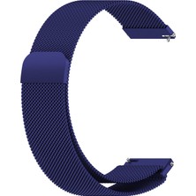 Caseonn Amazfit Active 2 Kordon Manyetik Metal Hasır Kayış Lacivert