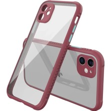 Apple iPhone 12 Mini Kılıf Miami Şeffaf Silikon - Fuşya