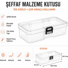 Asr Şeffaf Malzeme Kutusu 16X9 cm Tek Gözlü Elektronik Balıkçı Hobi Küçük Parça Saklama Kutusu