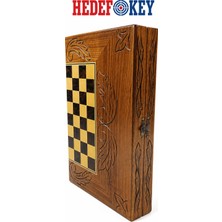 Hedef Okey Lüx Ceviz Tavla Pulyer&numaratörlü HDF-9000