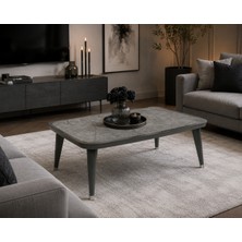 Fami Home Nora Orta Sehpa Ahşap Ayaklı Modern Salon Sehpası Aris-Antrasit