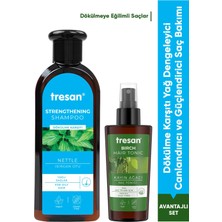 Tresan Isırgan Otu Dökülme Karşıtı ve Bakım Şampuanı 300 ml Yağlı Saçlar İçin + Tresan Kayın Ağacı Özlü ve Canlandırıcı Saç Toniği 125 ml