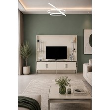 Enluso Alyans Ayna Krom Lcd Tv Sehpa Ünite Fonlu 200 Cm